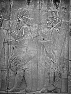 Persépolis - Gardes mdes (coiffs de bonnets), avec l'acinace au ct, et perses ( tiare cannele)