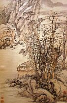 Mus&eacute;e de Shanghai  - En �coutant la cascade dans un pavillon