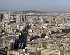Vues de la tour Montparnasse - Vers l'Ouest : à gauche le XVème arrondissement, à droite le VIIème